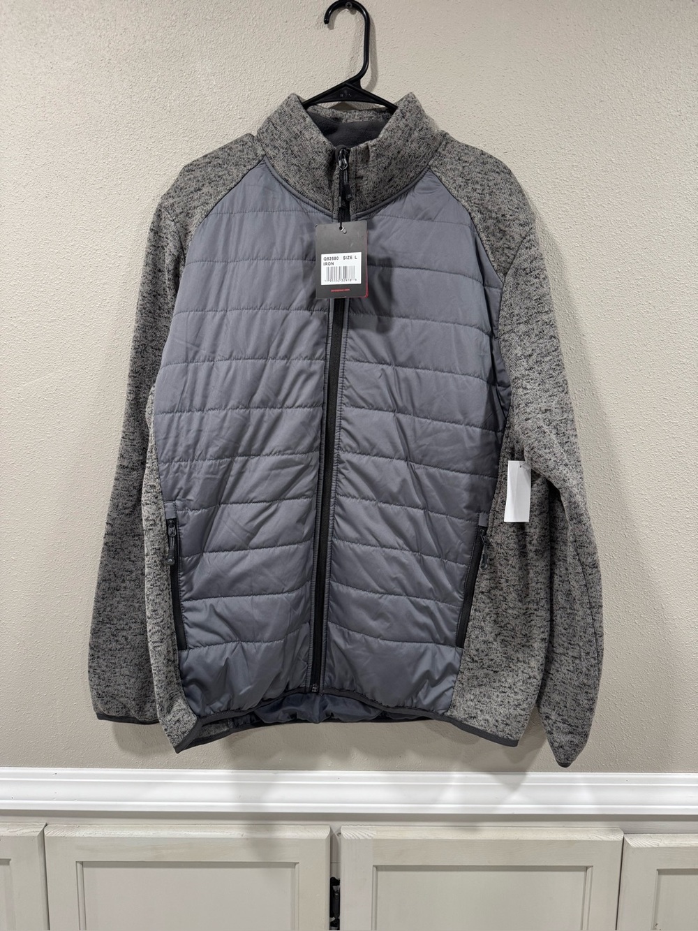 ZeroXposur Men's Gray Knit Zip-Up Sweater Jacket with Black Lining